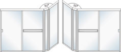 TE-3000D Tub Enclosure with 90 Degrees Angled and Return Panels