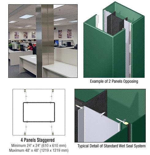 CRL Custom Color Kynar® Painted Standard Series Square Column Covers Four Panels Staggered - ECS45CKN