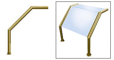 CRL Polished Brass Elegant 103 Series 2" Tubing Glass On Top and Slant Only Sneeze Guard - SG0103PB