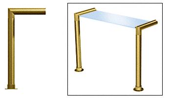 CRL Polished Brass Elegant 138 Series 2" Tubing Glass on Top Only Sneeze Guard - SG0138PB