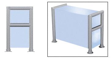 CRL Brushed Stainless Elegant 149 Series 2" Tubing Glass On Top, Shelf, Front, and One End or Both Ends Sneeze Guard - SG0149BS