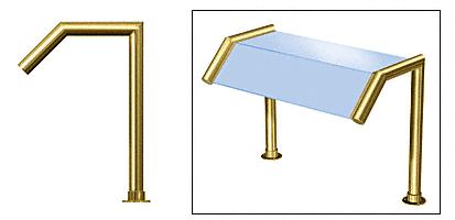 CRL Polished Brass Elegant 113 Series 1-1/2" Tubing Glass On Slant and Top Only Sneeze Guard - SG5113PB
