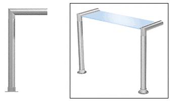 CRL Brushed Stainless Elegant 138 Series 1-1/2" Tubing Glass On Top Only Sneeze Guard - SG5138BS