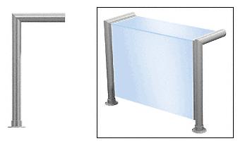 CRL Brushed Stainless Elegant 139 Series 1-1/2" Tubing Glass On Top and Front Only Sneeze Guard - SG5139BS