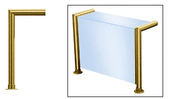 CRL Polished Brass Elegant 139 Series 1-1/2" Tubing Glass On Top and Front Only Sneeze Guard - SG5139PB
