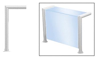 CRL Polished Stainless Elegant 139 Series 1-1/2" Tubing Glass On Top and Front Only Sneeze Guard - SG5139PS