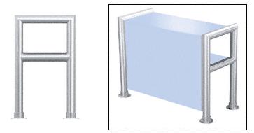 CRL Polished Stainless Elegant 148 Series 1-1/2" Tubing Glass On Top, Shelf, and Front Only Sneeze Guard - SG5148PS