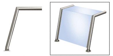 CRL Polished Stainless Elegant 151 Series 1-1/2" Tubing Glass On Top and Front Only Sneeze Guard - SG5151PS