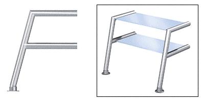 CRL Polished Stainless Elegant 153 Series 1-1/2" Tubing Glass On Top and Shelf Only Sneeze Guard - SG5153PS