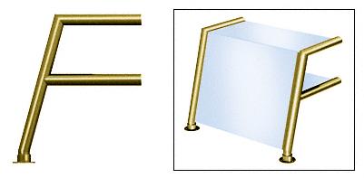 CRL Polished Brass Elegant 154 Series 1-1/2" Tubing Glass On Top, Shelf, and Front Only Sneeze Guard - SG5154PB