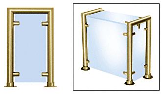 CRL Polished Brass Contemporary 210 Series 1-1/2" Tubing Glass On Top, Front, and One or Both Ends Sneeze Guard - SG5210PB