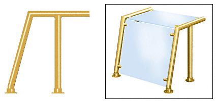CRL Polished Brass Contemporary 211 Series 1-1/2" Tubing Glass On Top and Front Only Sneeze Guard - SG5211PB