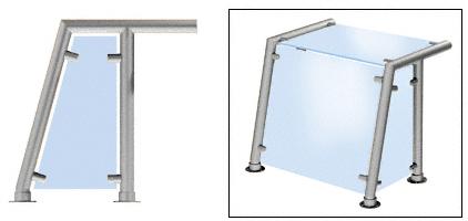 CRL Brushed Stainless Contemporary 212 Series 1-1/2" Tubing Glass On Top, Front, and One or Both Ends Sneeze Guards - SG5212BS