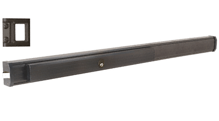 CRL JacksonÂ® 1295 Push Pad Rim Panic Exit Device - 'S' Type Strike, 48", Dark Bronze with Cylinder Dogging CRL 311295CS4313