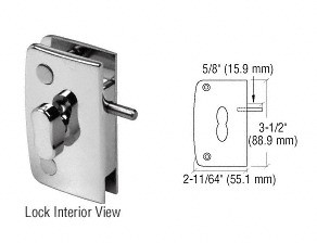Brushed Nickel Glass Door Lock with Indicator for 5/16 inch to 1/2 inch Glass - CRL 700CBN