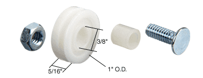 1 inch Nylon Sliding Screen Door Roller With Offset Groove - CRL B554 Pack of 2