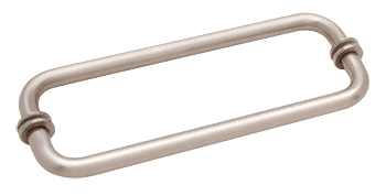 CRL Satin Nickel 12" BM Series Back-to-Back Tubular Towel Bars With Metal Washers CRL BM12X12SN