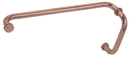 Antique Brushed Copper (BM Series) 8 inch Pull Handle 18 inch Towel Bar Combination with Metal Washers - CRL BM8X18ABC0