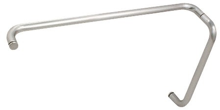 Satin Chrome (BM Series) 12 inch Pull Handle 24 inch Towel Bar Combination without Metal Washers - CRL BMNW12X24SC