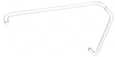 White (BM Series) 12 inch Pull Handle 24 inch Towel Bar Combination without Metal Washers - CRL BMNW12X24W