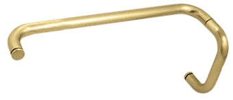 Satin Brass (BM Series) 6 inch Pull Handle 12 inch Towel Bar Combination without Metal Washers - CRL BMNW6X12SB