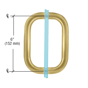 CRL Satin Brass 6" Back-to-Back Solid Brass 3/4" Diameter Pull Handles Without Metal Washers CRL BPD6SB