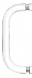 CRL White 6" Single-Sided Solid 3/4" Diameter Pull Handle Without Metal Washers CRL BPS6W