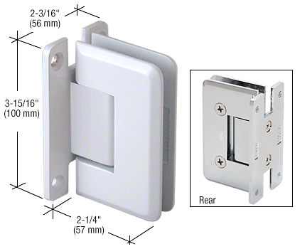 CRL All White Cologne 037 Series Wall Mount Hinge CRL C0L037AW