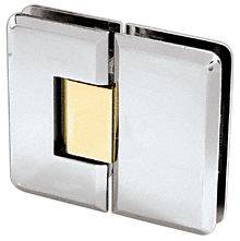 Cologne 180 Series Chrome with Brass Accents 180 Degrees Glass-to-Glass Hinge - CRL C0L180CBA