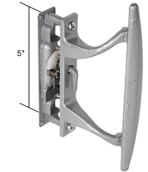 Left Hand Aluminum Internal Lock Handle Set 5 inch Screw Holes for Tucker Doors - CRL C1065