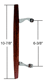 Wood/Chrome Inside Pull; 6-5/8 inch Screw Holes -  CRL C1069B Pack of 5