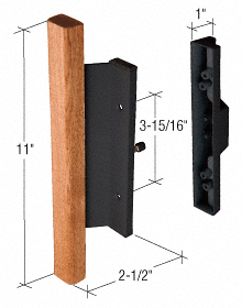 CRL Wood/Black Mortise - Style Handle 3-15/16" Screw Holes CRL C1091