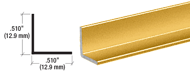 CRL Brite Gold Anodized 1/2" Aluminum Angle Extrusion CRL D1627BGA