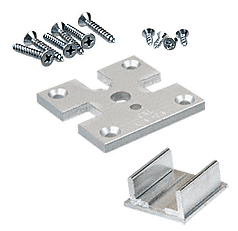 CRL 3-Way Satin Anodized 2" x 2" Partition Post Base Plate Kit for Posts Up to 24" CRL D1990A3W