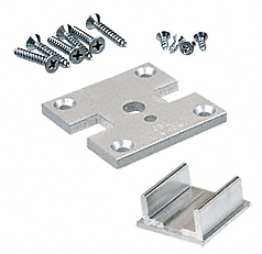 CRL Satin Anodized 2" x 2" Center Partition Post Base Plate Kit for Posts Up to 24" CRL D1990AC