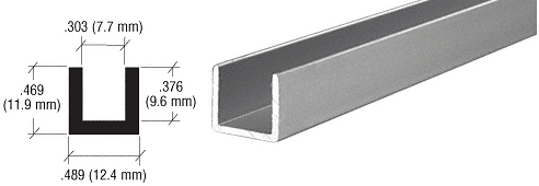 CRL Satin Anodized Aluminum Single Channel Extrusion CRL D3021A