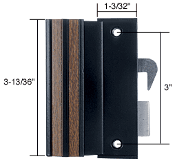 Black Sliding Window Latch and Pull With 3 Inch Screw Holes - CRL F2641
