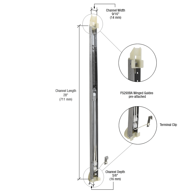 CRL 2720 Window Channel Balance with FS293BA Guides Attached CRL FA2720GW