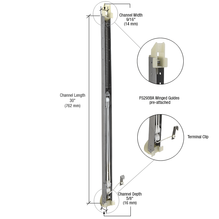 CRL 2920 Window Channel Balance with FS293BA Guides Attached CRL FA2920GW