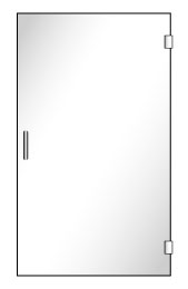 FL1 Frameless Single Glass Shower Door - Hinged on Right