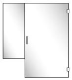 FL11 Frameless Glass Shower Door with Short In-Line Panel - Hinged on Right