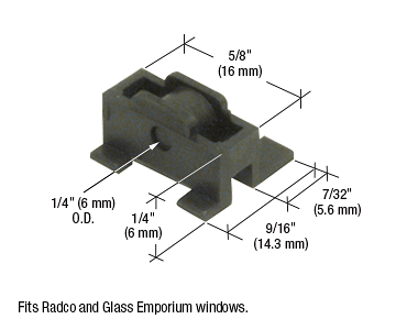 CRL 1/4" Nylon Sliding Window Roller for Radco and Glass Emporium Windows CRL G3030