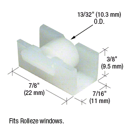 CRL Sliding Window Roller with 7/16" Nylon Wheel for Milgard Windows 