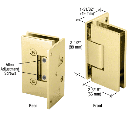 CRL Adjustable Polished Brass Wall Mount Offset Back Plate CRL GEN344BR