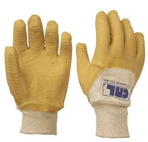 CRL Small Knit Wrist Wrinkle Finish Natural Rubber Palm Gloves CRL L63PNFW