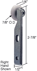 CRL 7/8" Side Mount Nylon Wardrobe Door Roller CRL N6519