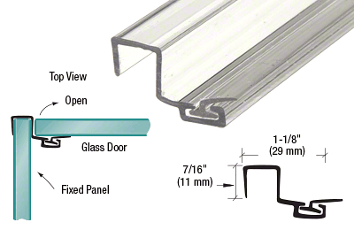 CRL 'U' Seal Polycarbonate Strike with Leg and Insert at 90 Degrees for 3/8" Glass CRL P090SJ