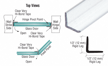 CRL Multi-Purpose Clear 'L' Angle Jamb Seal for 1/4" to 1/2" Glass CRL P12LJ