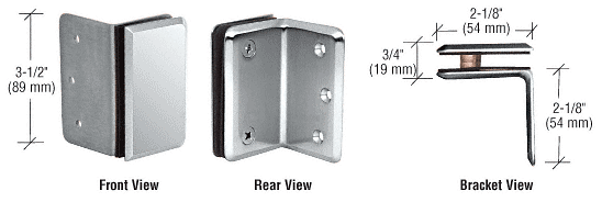 CRL Polished Chrome Pinnacle and Prima Series Wall Mount Bracket CRL P190SCH