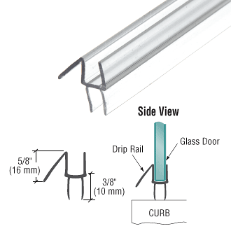 CRL Clear Co-Extruded Bottom Wipe with Drip Rail for 5/16" Glass CRL P956WS